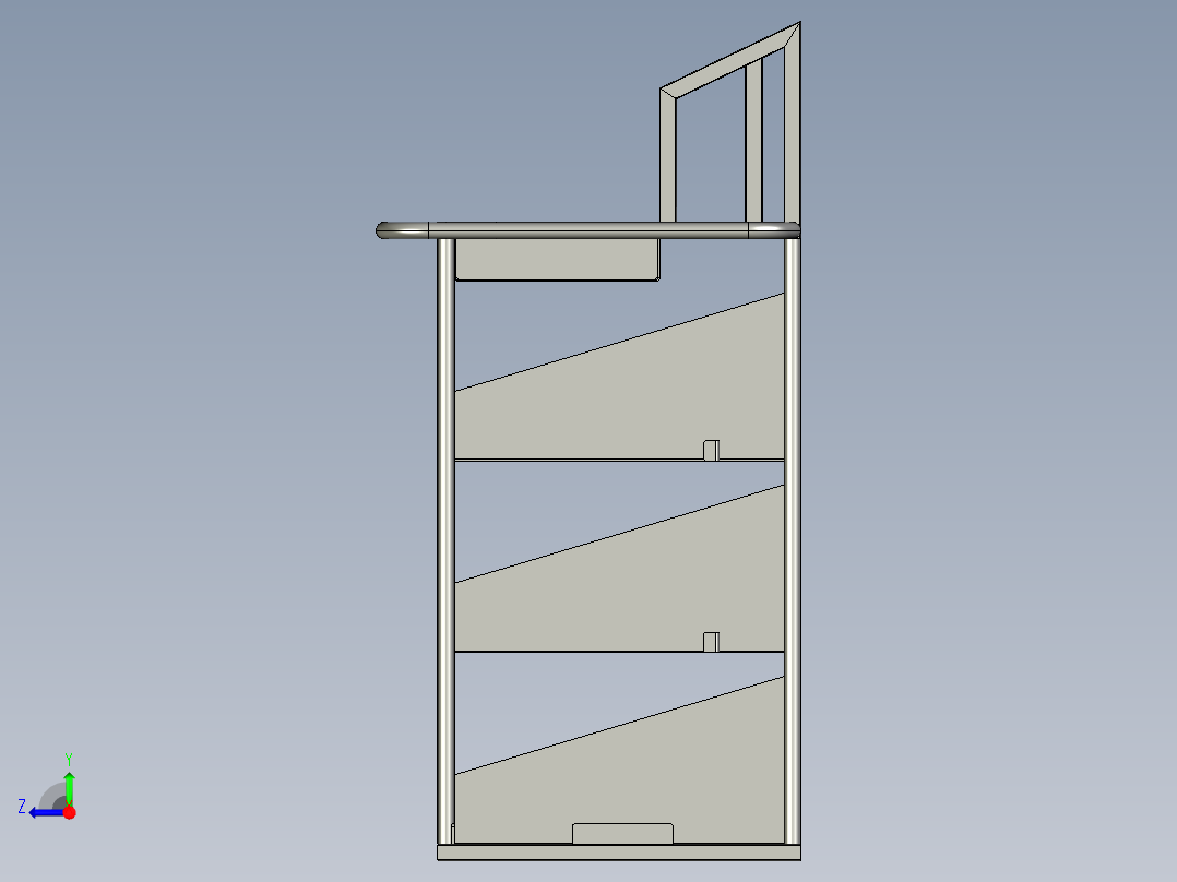 供电检修工具专用手推车右视图