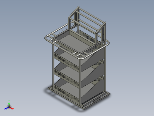 供电检修工具专用手推车正等轴测缩略图