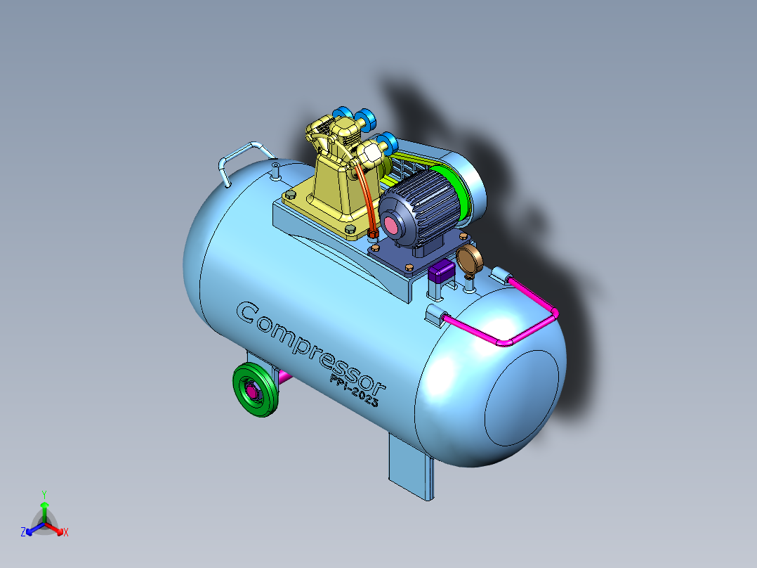 真空贴体包装机封膜结构正等轴测图