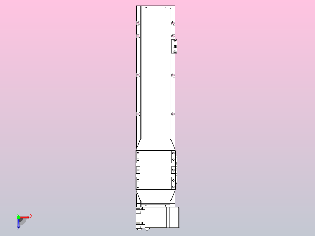 机器人皮带驱动直线轴TPA-GCB-150-P80-L450-RP-M75-N3俯视图