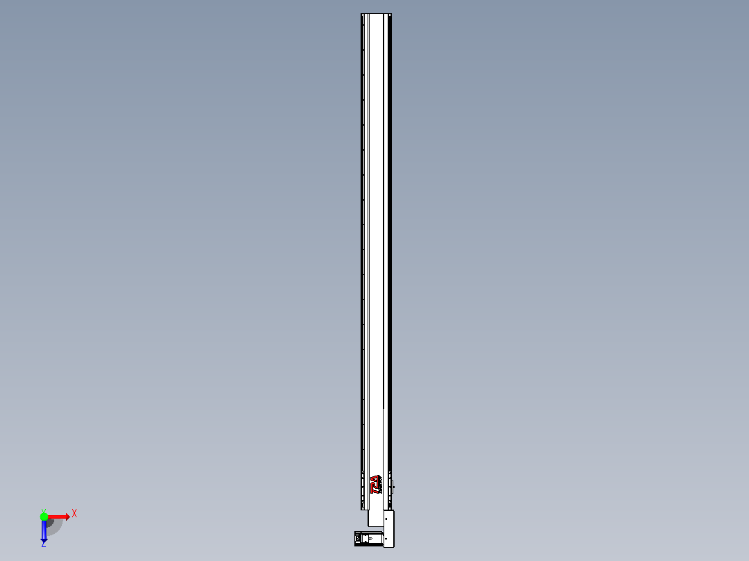 皮带直线轴半封闭可选导轨TPA-HNB-120D-110-L1750-MR-Y-P40-N3俯视图