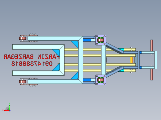 工业手动液压堆高车3D数模图纸 STP格式后视缩略图