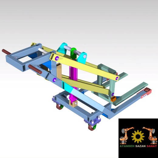 工业手动液压堆高车3D数模图纸 STP格式缩略图