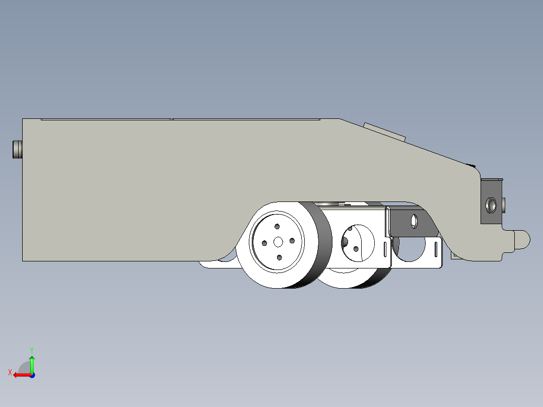 一款磁导航AGV小车简易结构后视图
