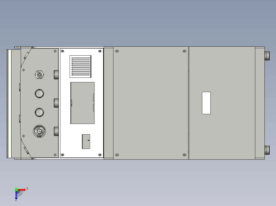 一款磁导航AGV小车简易结构俯视图
