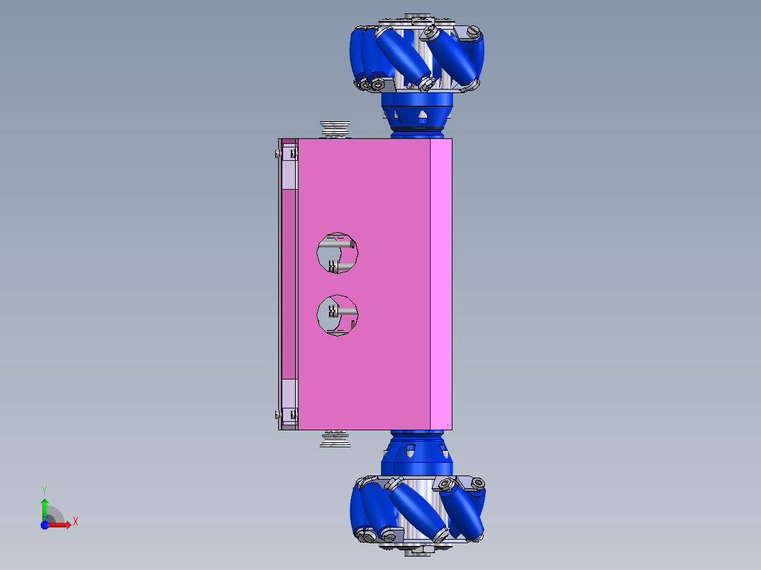 麦克纳姆轮（全向轮）四驱agv小车底盘sw15可编辑前视图
