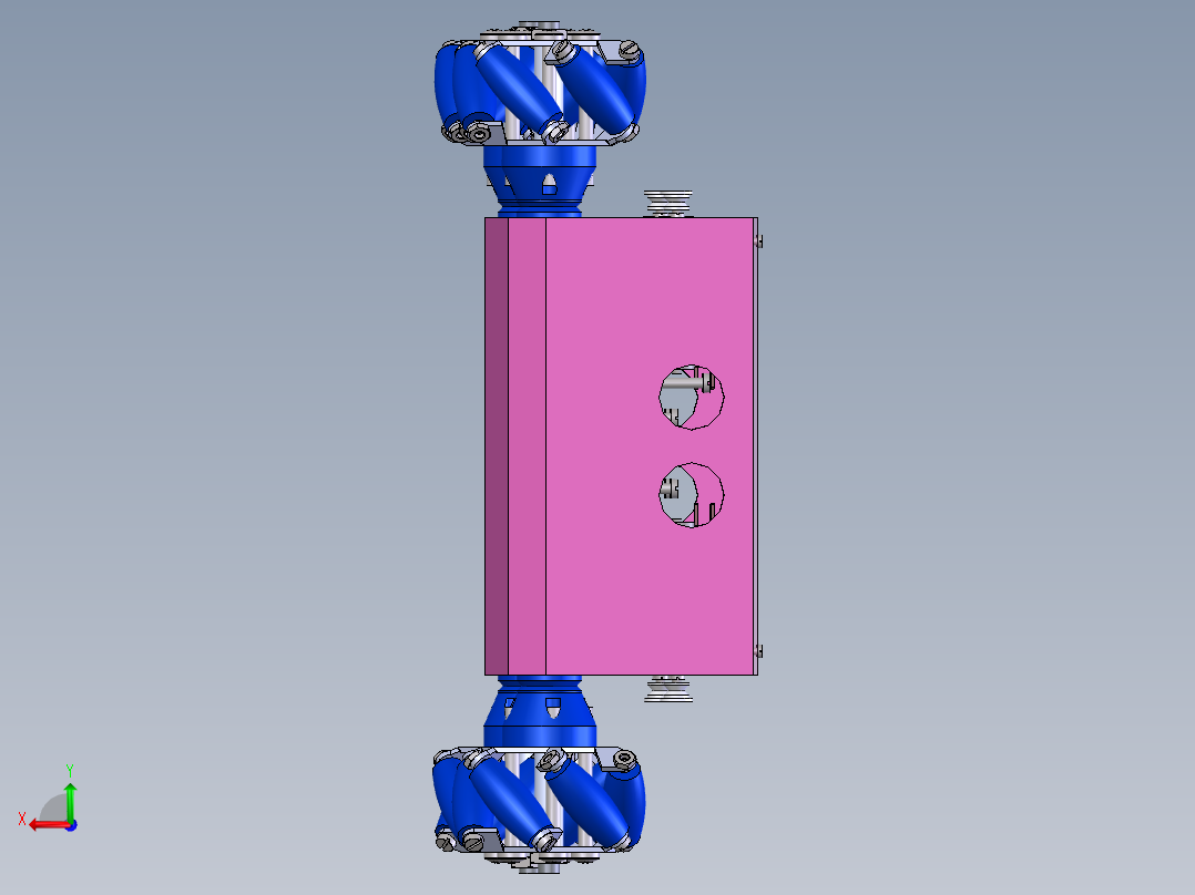 麦克纳姆轮（全向轮）四驱agv小车底盘sw15可编辑后视图