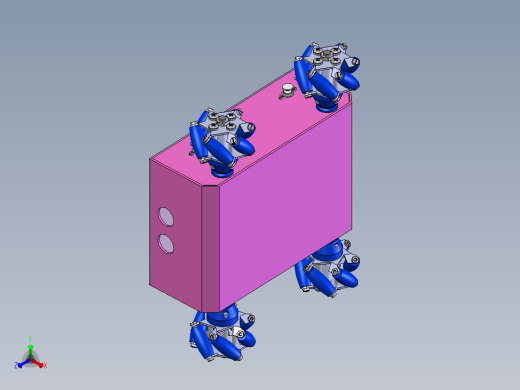 麦克纳姆轮（全向轮）四驱agv小车底盘sw15可编辑正等轴测缩略图