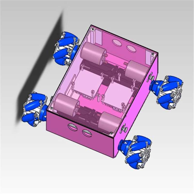 麦克纳姆轮（全向轮）四驱agv小车底盘sw15可编辑