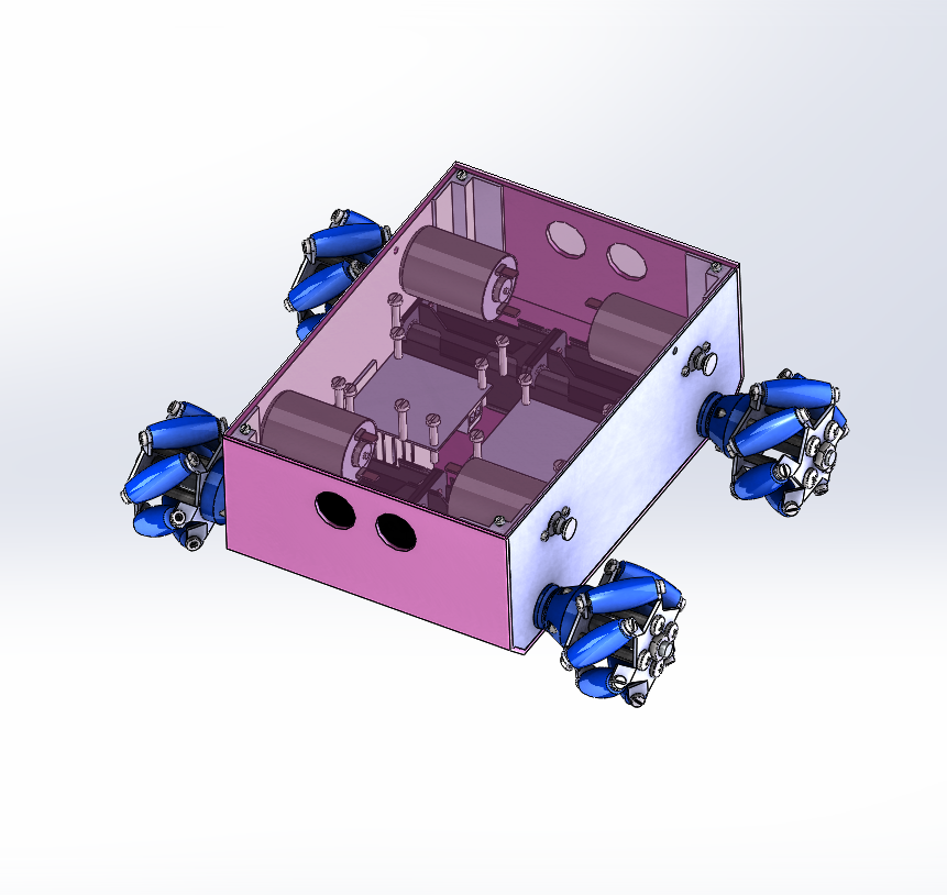 麦克纳姆轮（全向轮）四驱agv小车底盘sw15可编辑