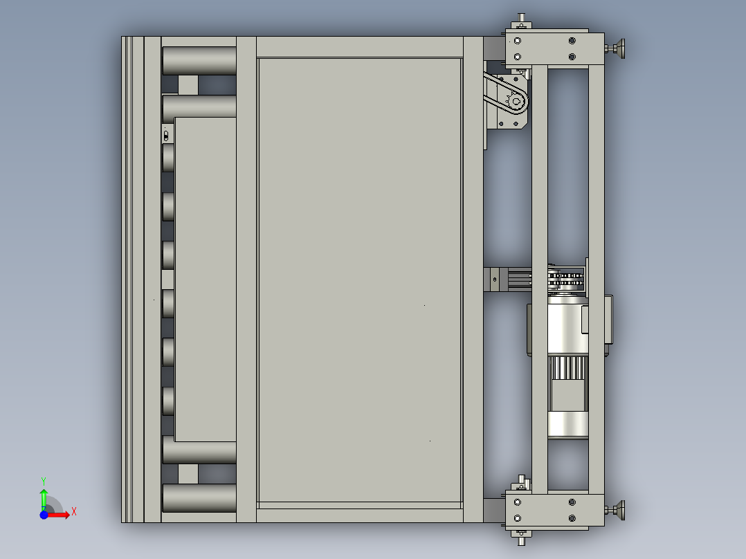送输线翻转机、L型翻转机构3D模型前视图