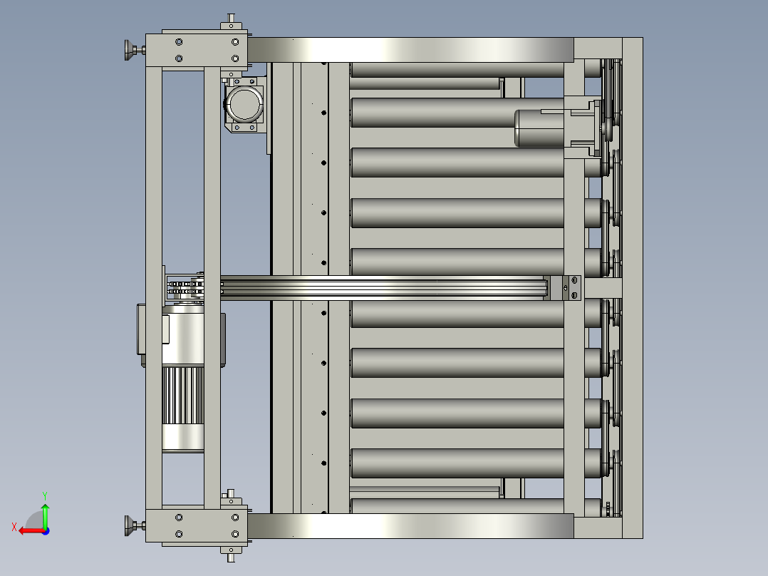 送输线翻转机、L型翻转机构3D模型后视图