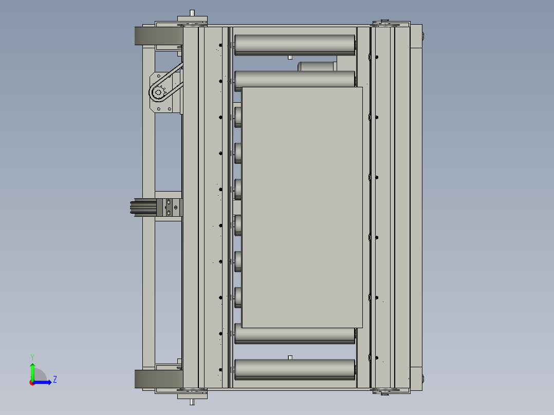 送输线翻转机、L型翻转机构3D模型左视图