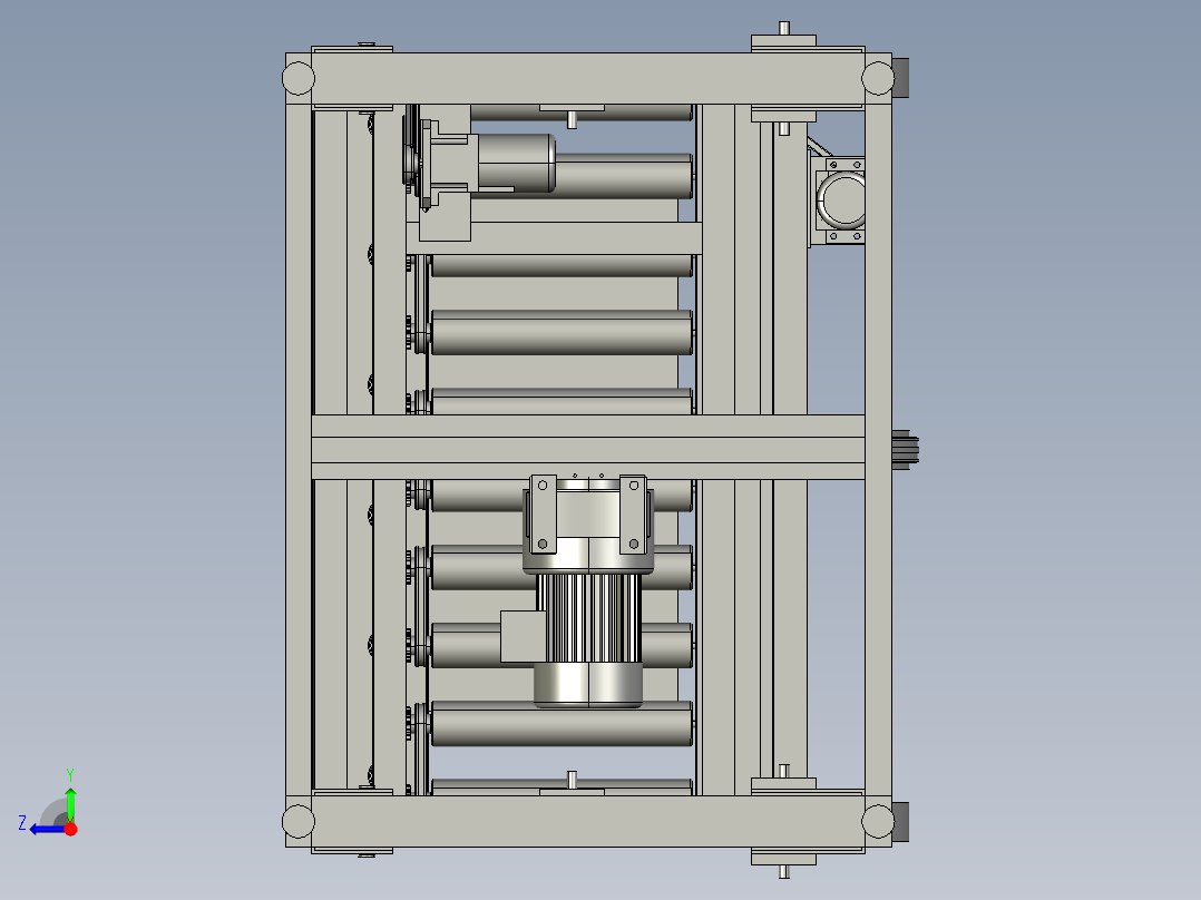 送输线翻转机、L型翻转机构3D模型右视图