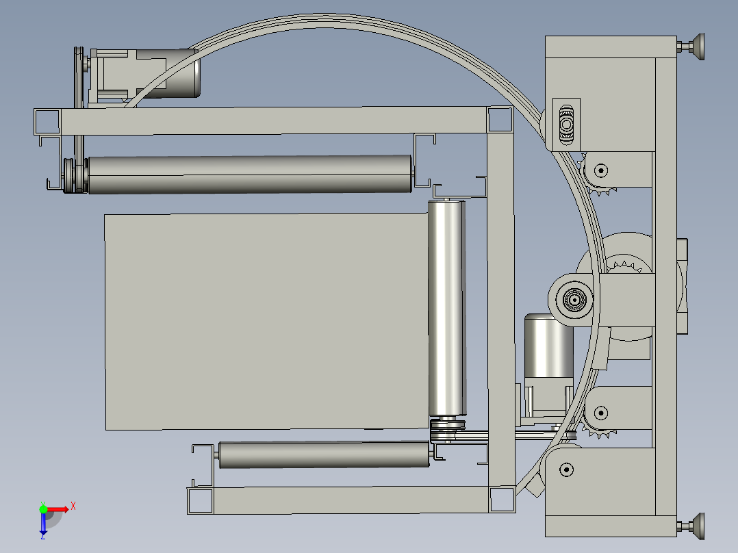 送输线翻转机、L型翻转机构3D模型俯视图
