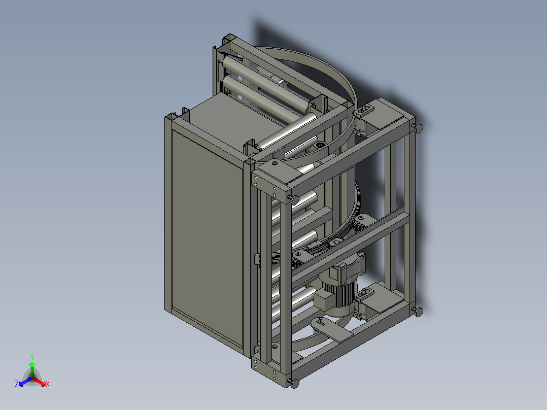 送输线翻转机、L型翻转机构3D模型正等轴测图