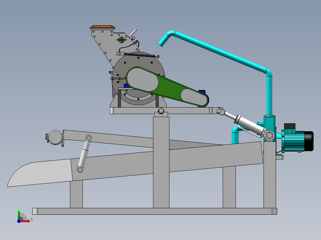 片材边料粉碎装置前视图