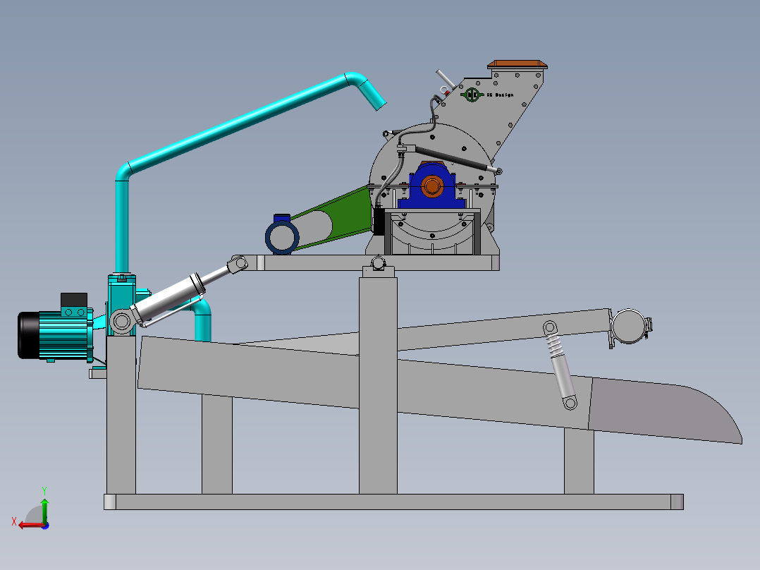 片材边料粉碎装置后视图