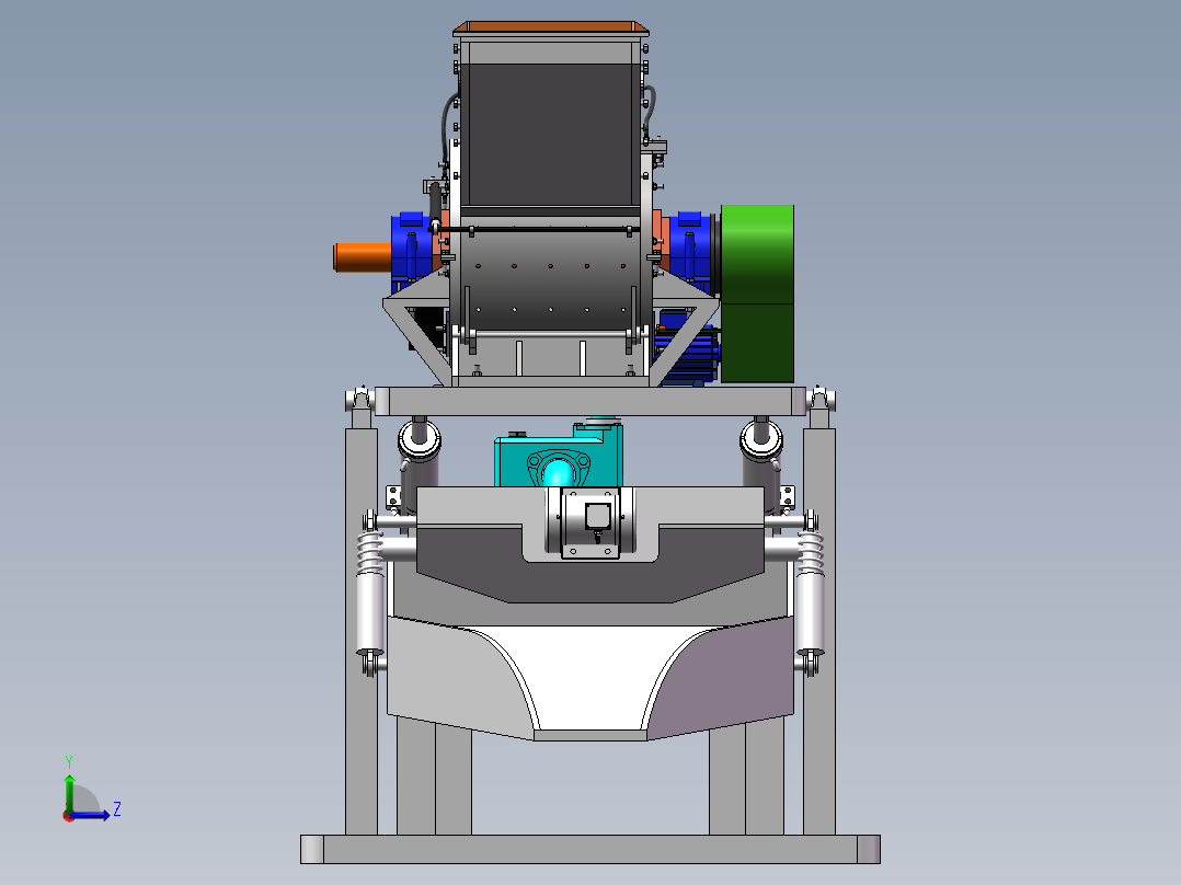 片材边料粉碎装置左视图