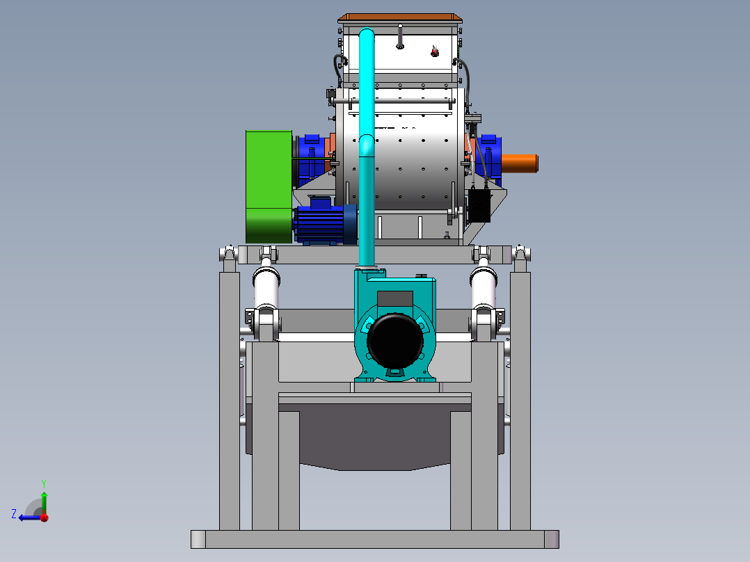 片材边料粉碎装置右视图