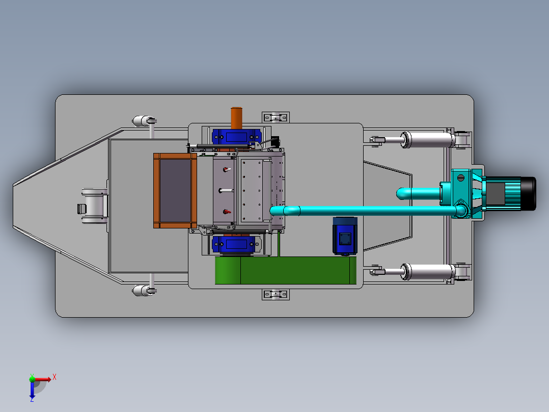 片材边料粉碎装置俯视图
