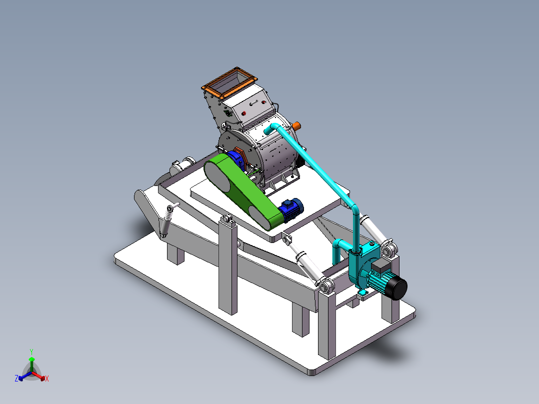 片材边料粉碎装置正等轴测图