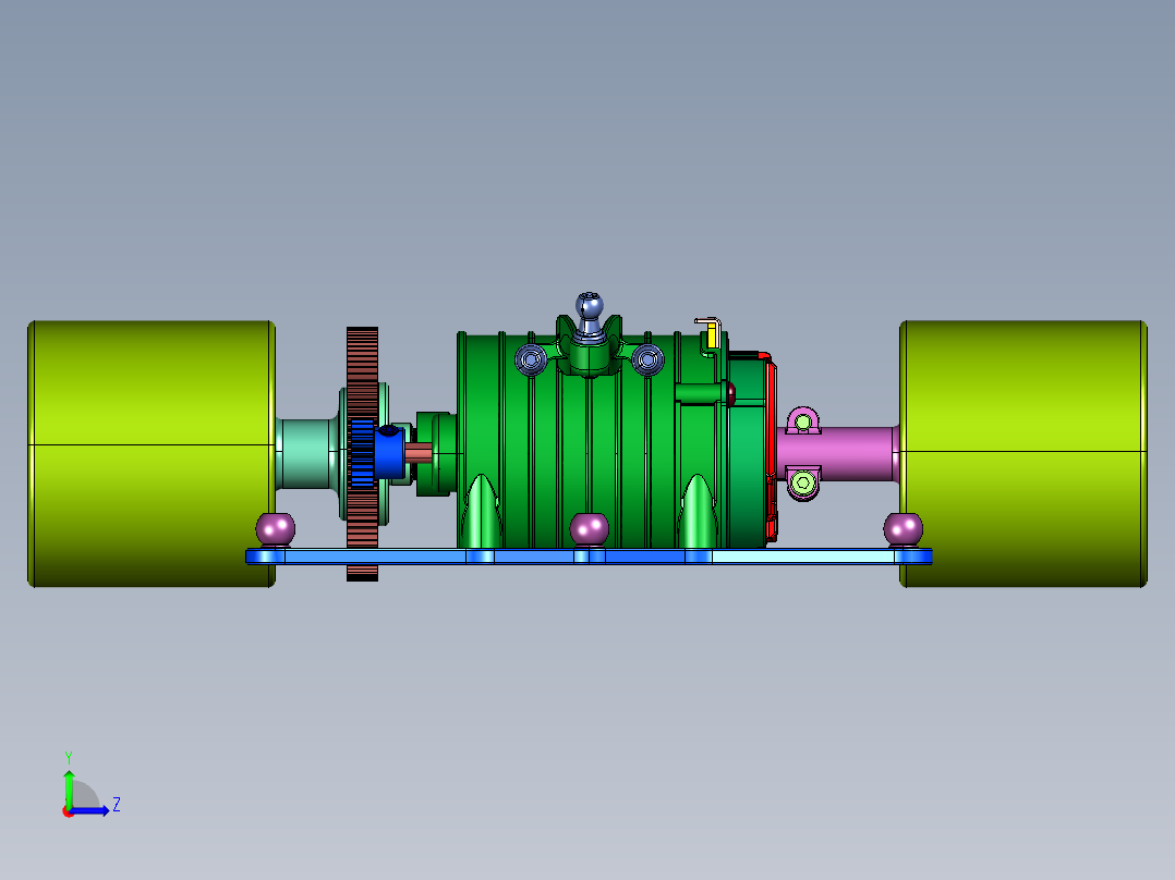 新能源纯电车后驱模型左视图