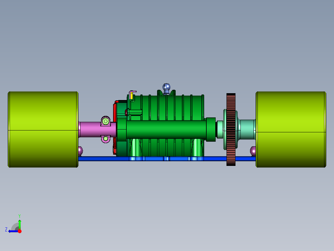 新能源纯电车后驱模型右视图