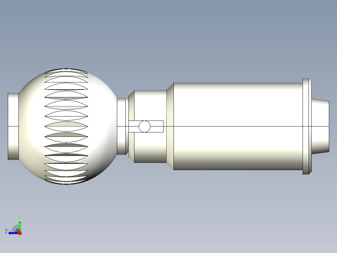 分割定位柱(精密型B)2213-3D多系列多零件图纸模型右视图