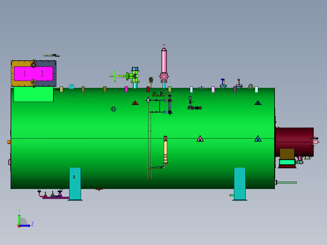 高温烘干燃气热风炉左视图