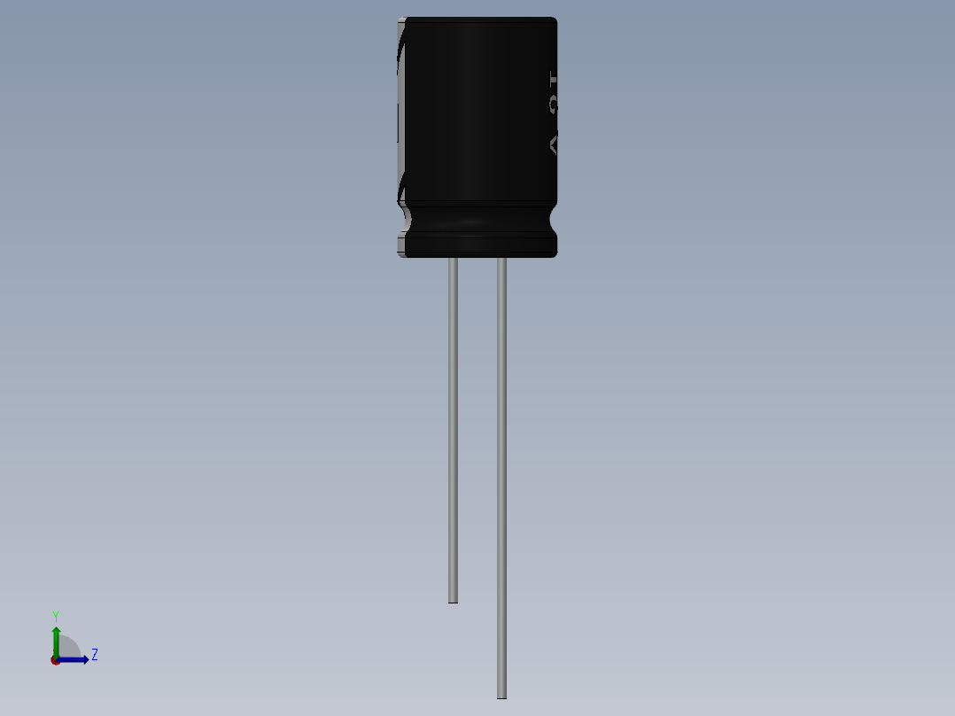 电容器 二极管 电阻器-Capacitor 680uF-16V左视图