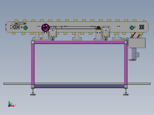 可调节输送带（sw21可编辑+工程图+bom）前视缩略图