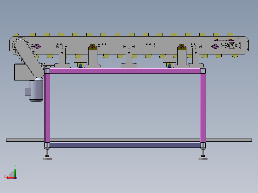 可调节输送带（sw21可编辑+工程图+bom）后视图