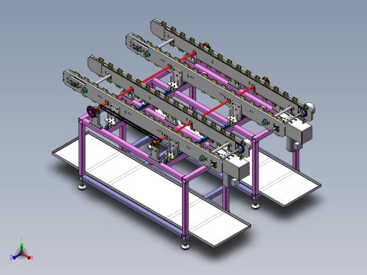 可调节输送带（sw21可编辑+工程图+bom）正等轴测缩略图