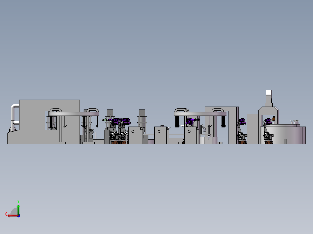 钢瓶生产线sw13可编辑后视图