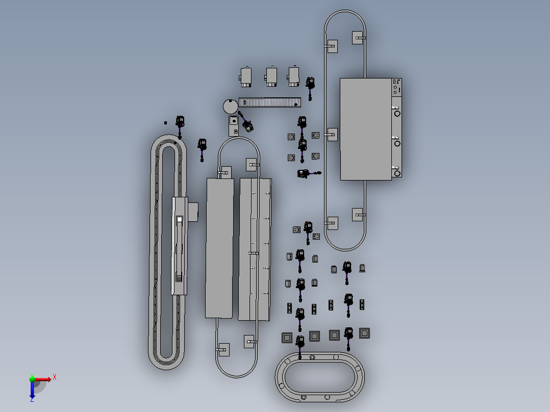 钢瓶生产线sw13可编辑俯视图