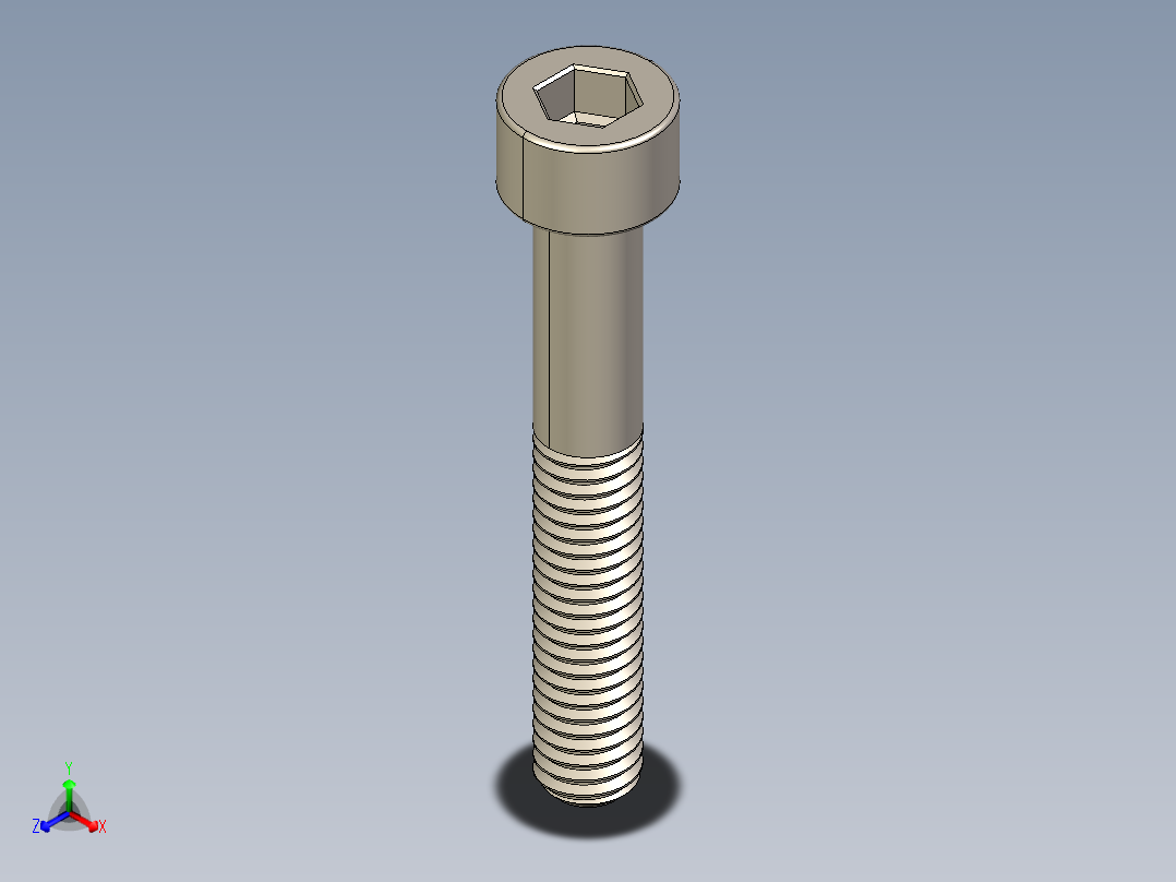 Screw_DIN_912_M6x40_A2.STEP公制内六角螺钉主视图
