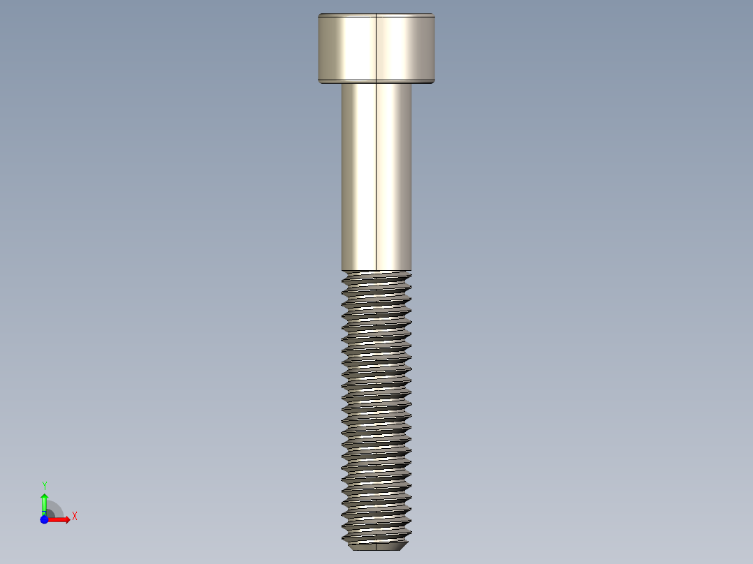 Screw_DIN_912_M6x40_A2.STEP公制内六角螺钉前视图