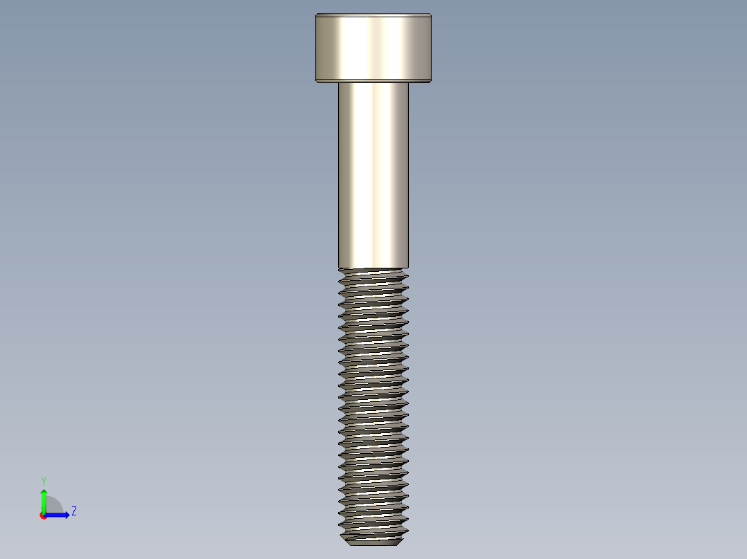 Screw_DIN_912_M6x40_A2.STEP公制内六角螺钉左视图
