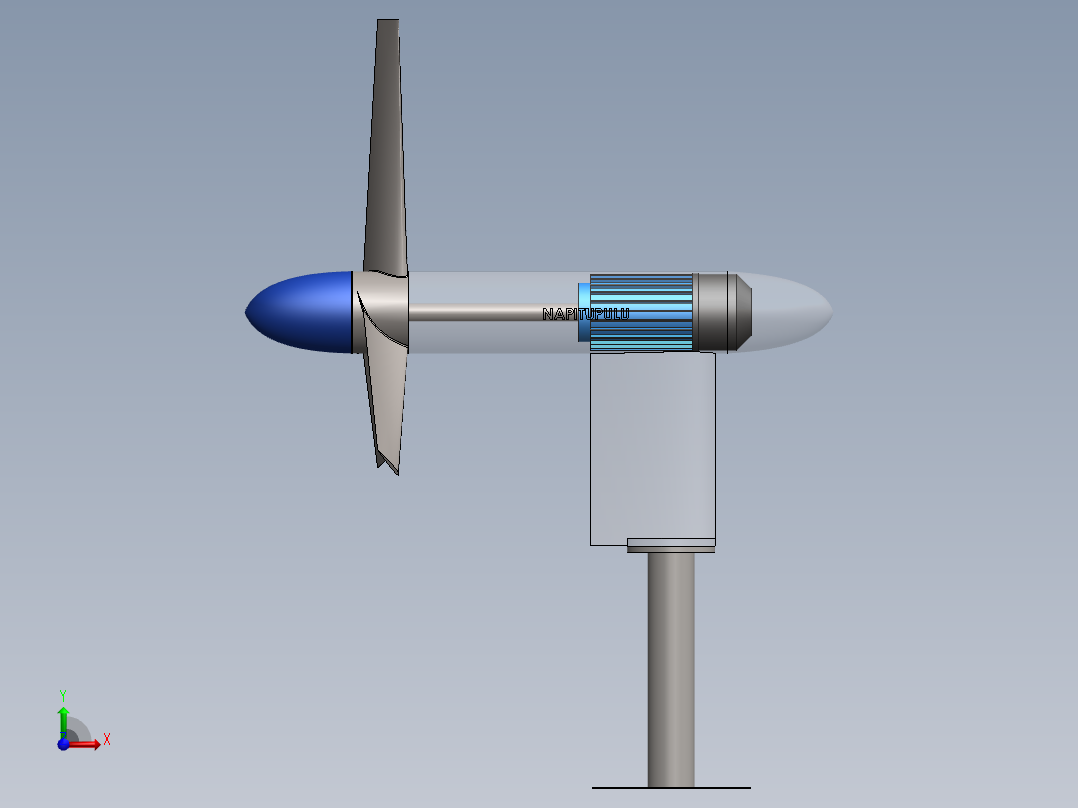水下发电机模型SW三维图前视图