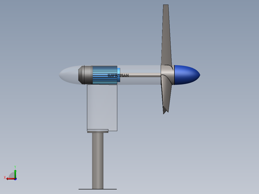 水下发电机模型SW三维图后视图