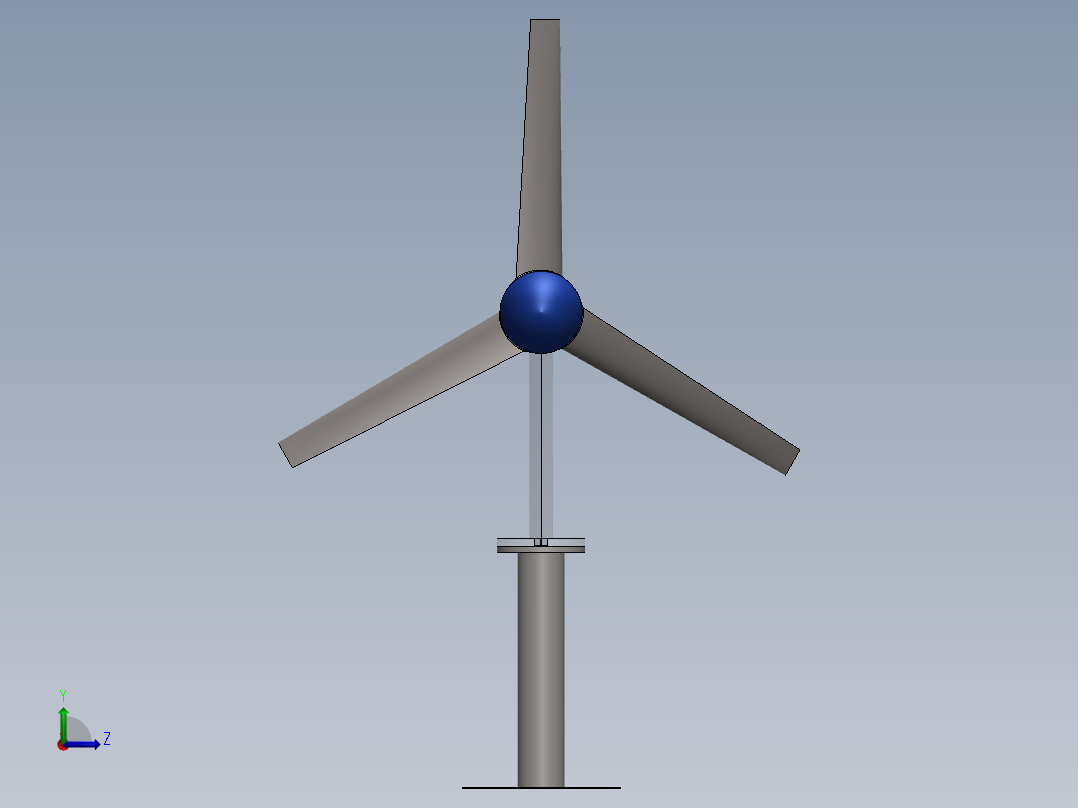 水下发电机模型SW三维图左视图