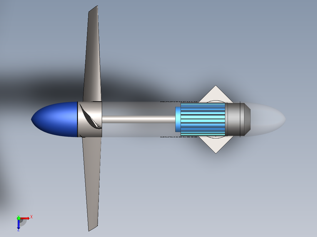 水下发电机模型SW三维图俯视图