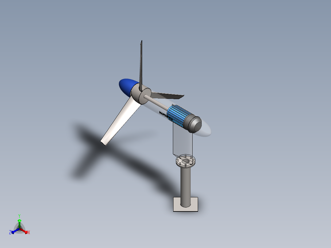 水下发电机模型SW三维图正等轴测图