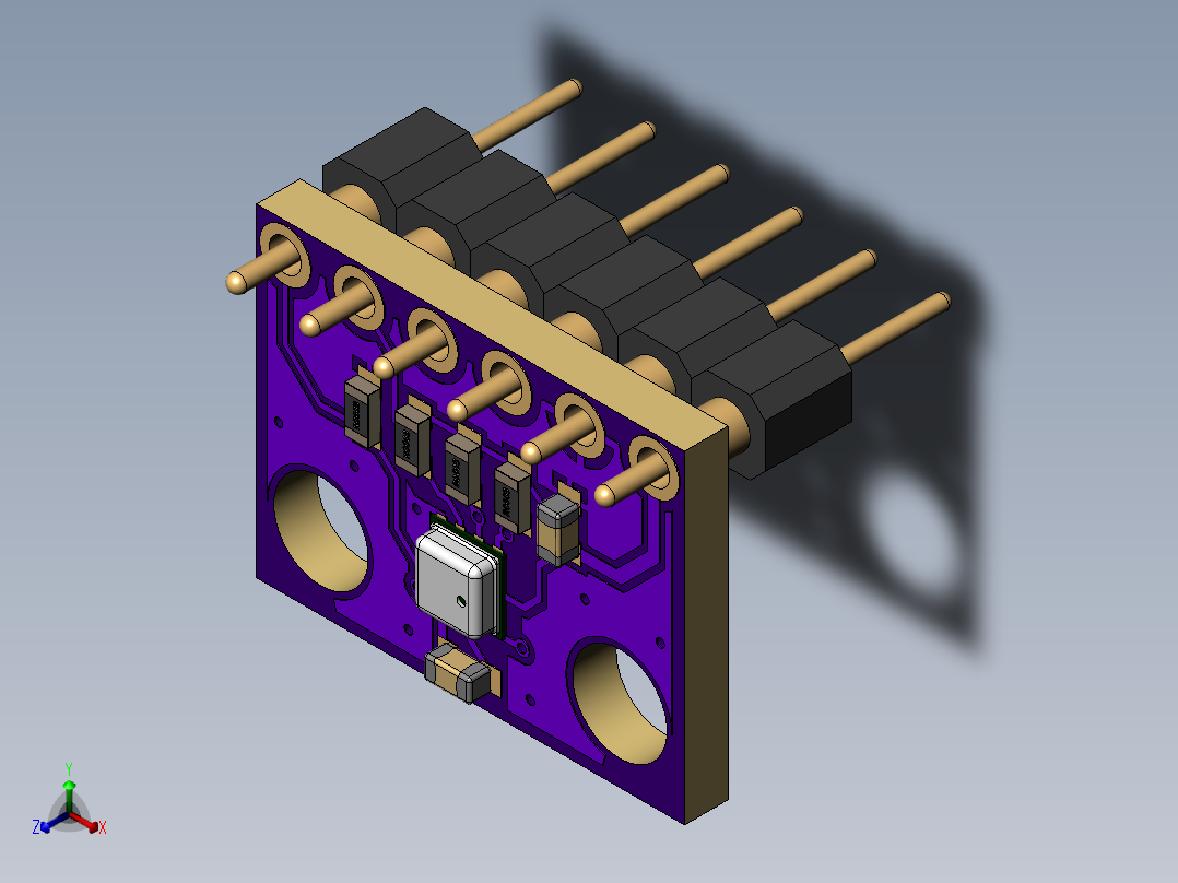 BME280 - 湿度和压力组合正等轴测图