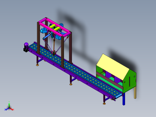 鸡舍用生态捡蛋机正等轴测缩略图