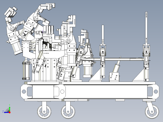 汽车侧围B柱焊装夹具设计右视缩略图
