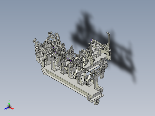 汽车侧围B柱焊装夹具设计正等轴测缩略图