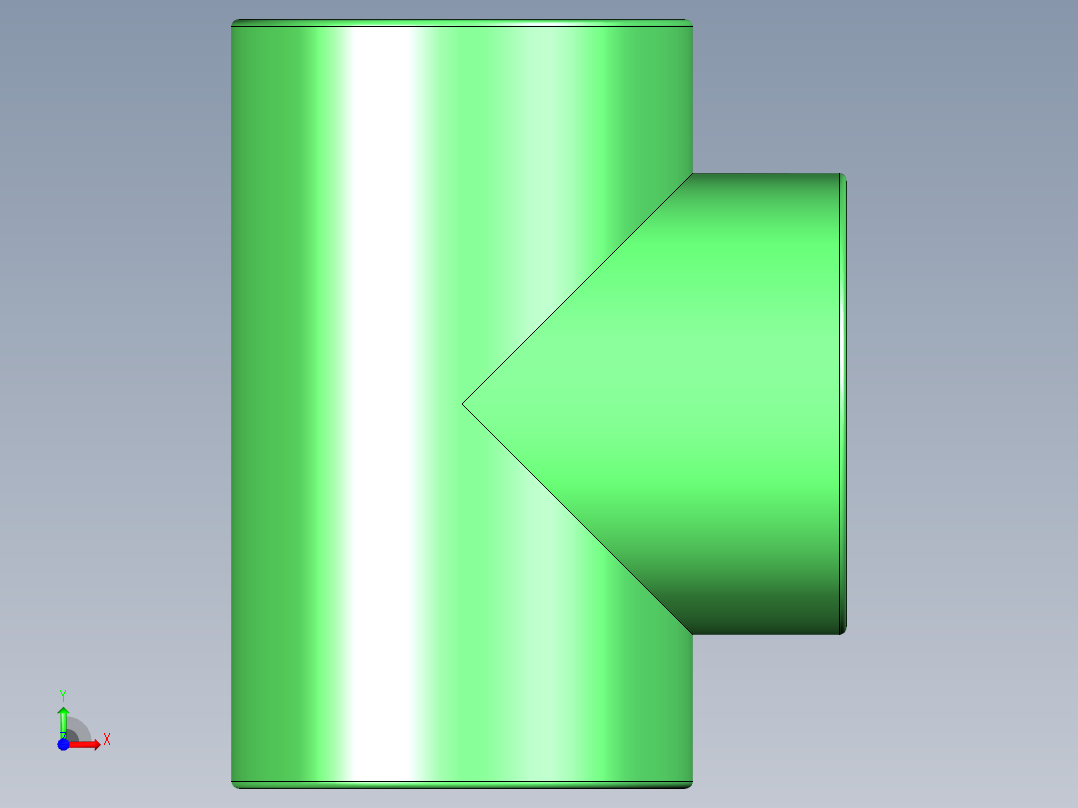B3004514-三通融合 Ø25-32-50，水前视图