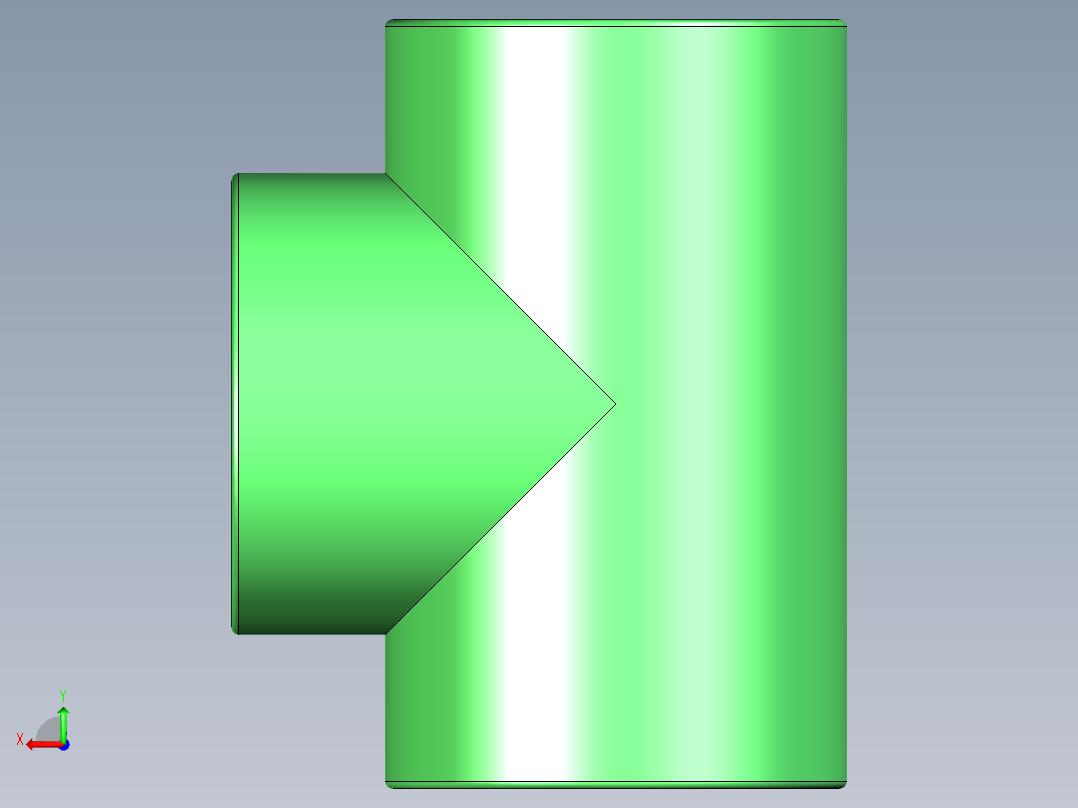 B3004514-三通融合 Ø25-32-50，水后视图